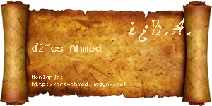 Ács Ahmed névjegykártya